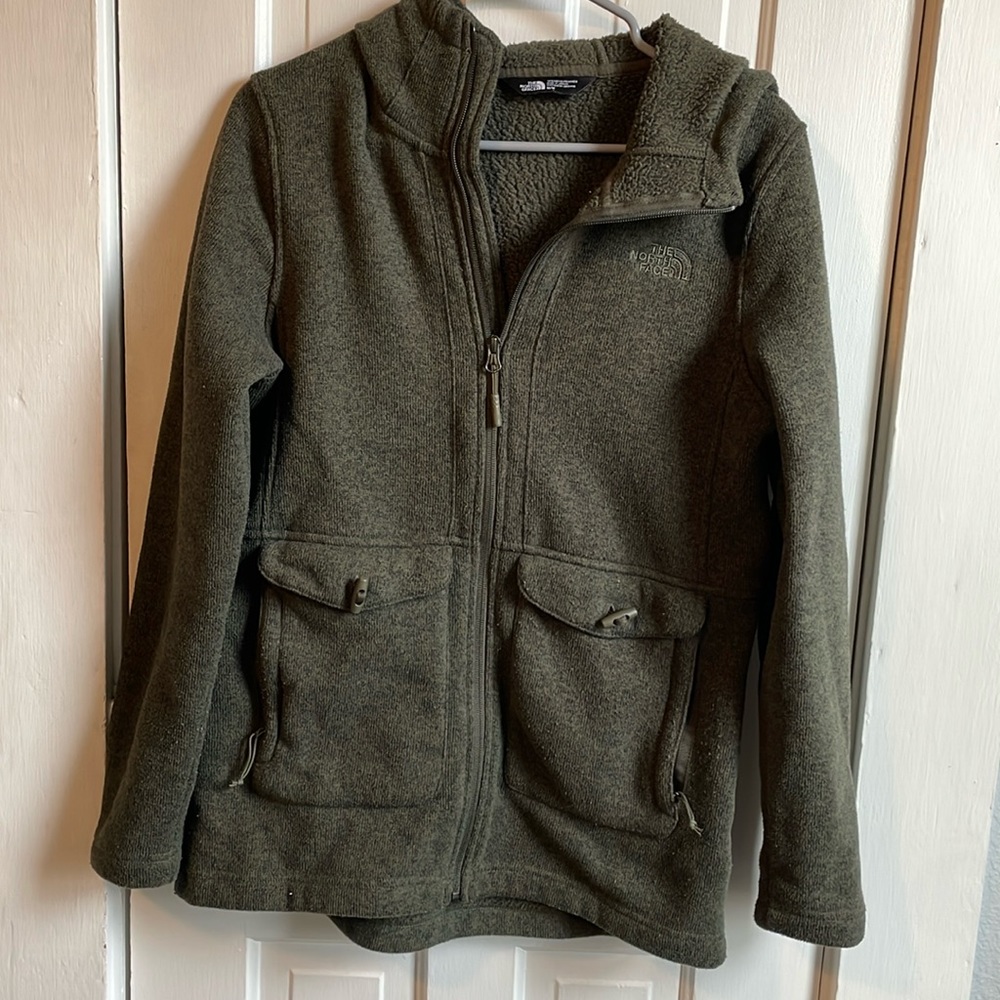 North Face Fleece Hooded Zip up Jacket
